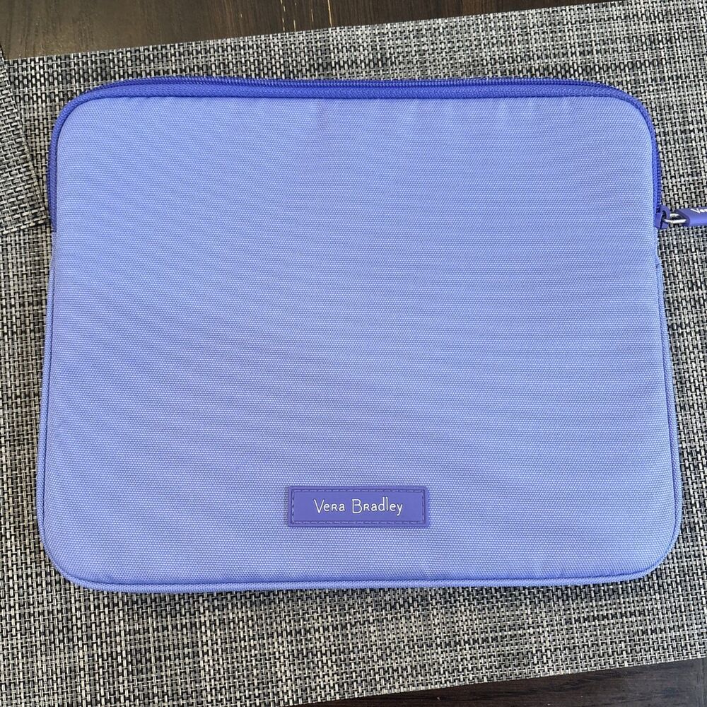 Vera Bradley 10”  (10x8”) Zip Tablet Sleeve Case Purple Nylon Padded Floral
